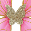 Butterfly Ballet Pink & Gold Sparkle Wire Wings