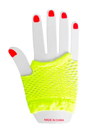 fingerless fishnet gloves 1980s 80s Madonna punk Cyndi Lauper character fancy dress up costume fun bride cancan chorus moulin rouge neon