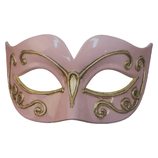 pink gold masquerade mask