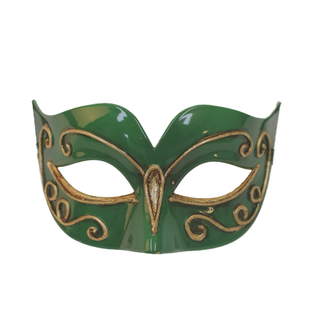 green and gold masquerade mask 