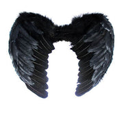 black angel wings fallen halloween horror feather party dress up fancy 