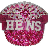 Jewelled Festival Hat - Pink with HENS letters