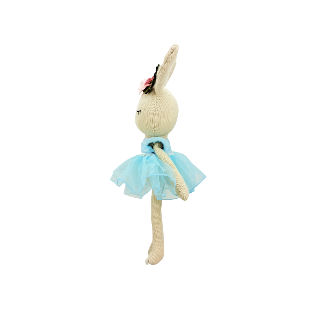 Beatrice Knitted Bunny Blue Ballerina Gifts