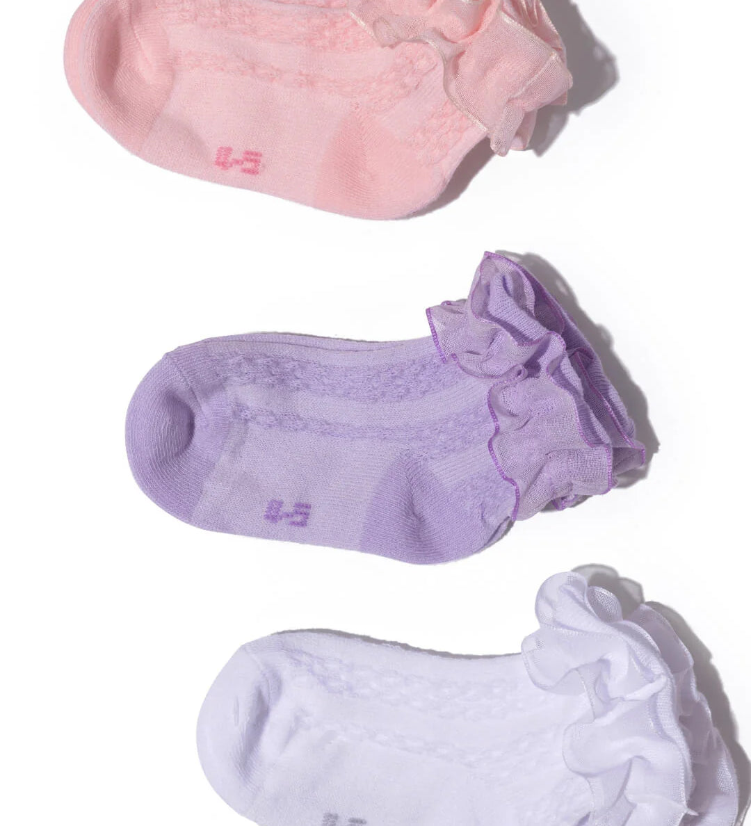 capezio dance sock ruffle tiny dancer multipack multi colours pink white purple dancewear kids children 