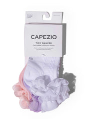 capezio dance sock ruffle tiny dancer multipack multi colours pink white purple dancewear kids children 