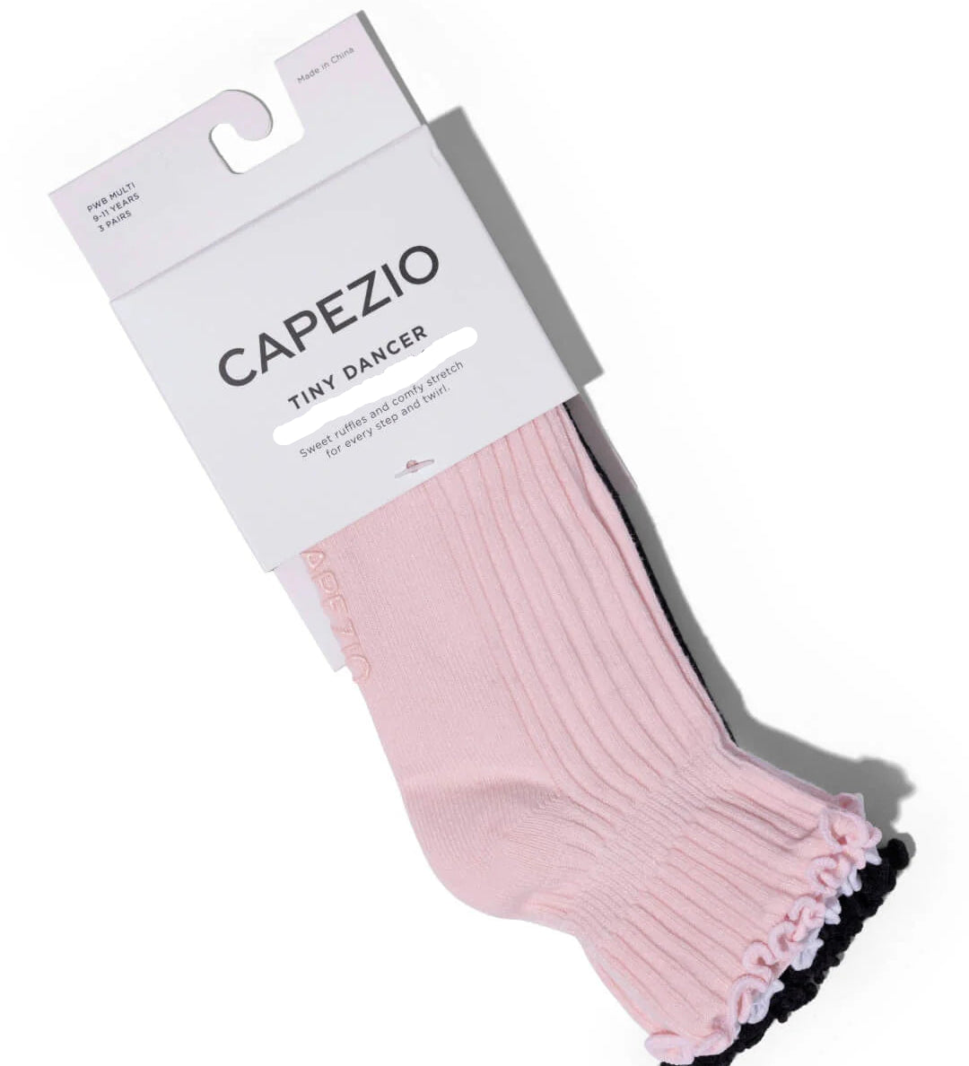 capezio dance sock scalloped edge tiny dancer multipack multi colours pink white black dancewear kids children 