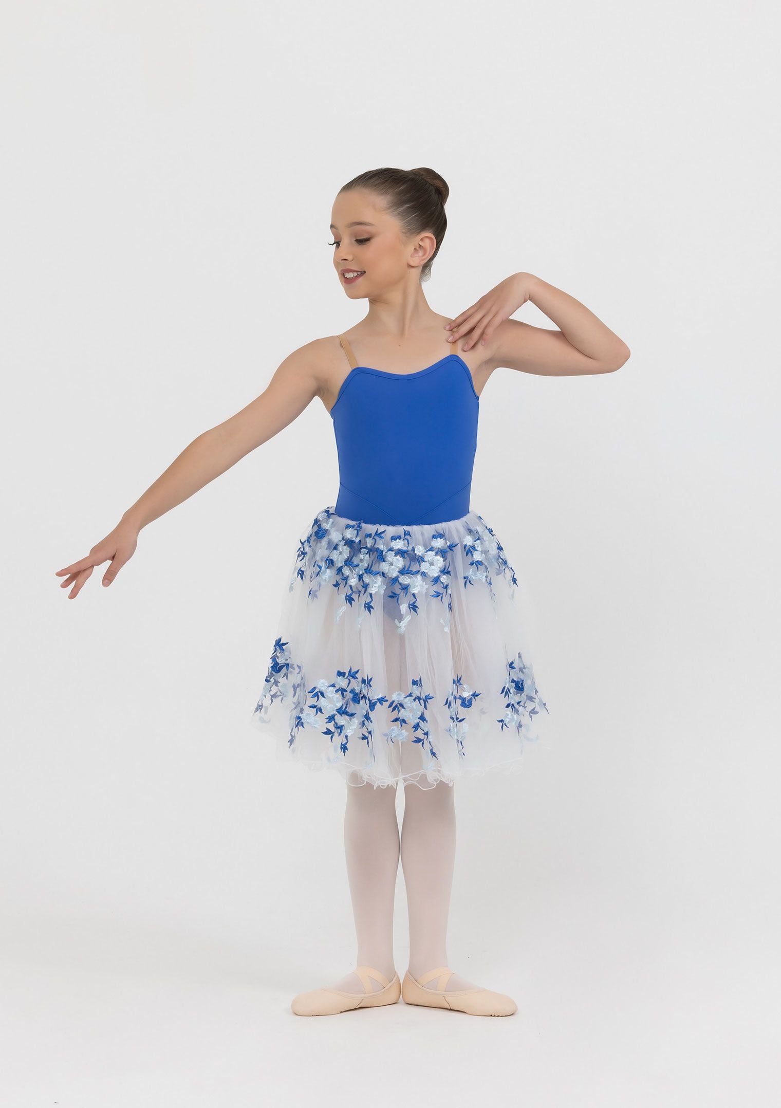 royal blue floral romantic tutu dress ballet costume