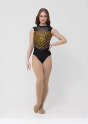 mesh sequin leotard dance costume