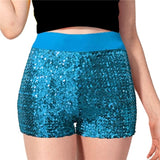 Sequin Shorts - Adult One Size - Light Blue