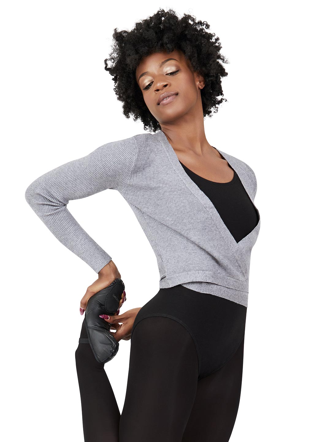 Ribbed Knit Wrap Sweater 11381W Capezio