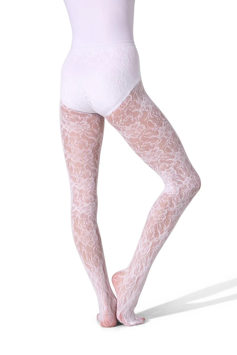 capezio white lace tights