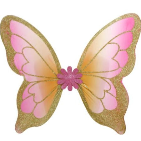 gold pink fairy wings