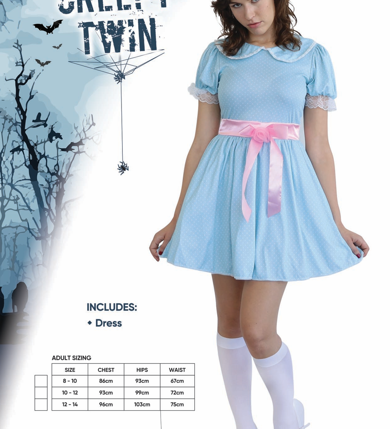 creepy twin halloween horror costume girls ladies