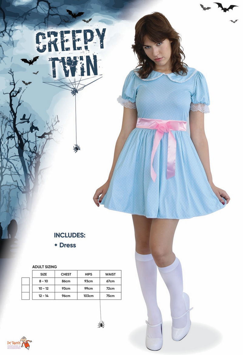 creepy twin halloween horror costume girls ladies