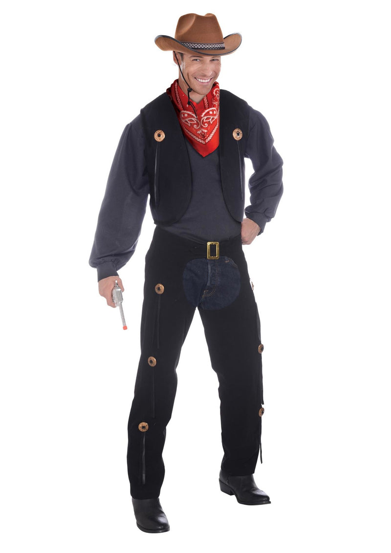 cowboy wild west costume vest and chaps sheriff costume 