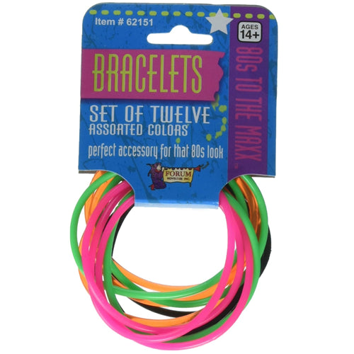 1980s Neon Bracelets - set of 12
