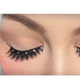 Eyelashes - Black Spiky with Mirror Drops