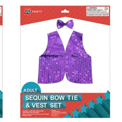 Sequin Bow Tie & Vest Set