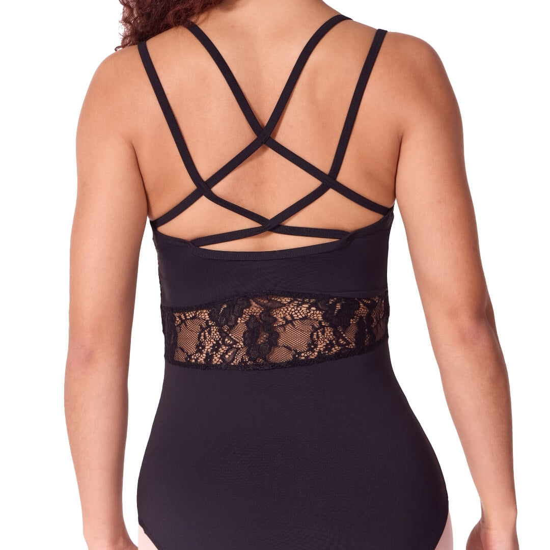 capezio lace camilsole leotard black lace