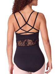 capezio lace camilsole leotard black lace