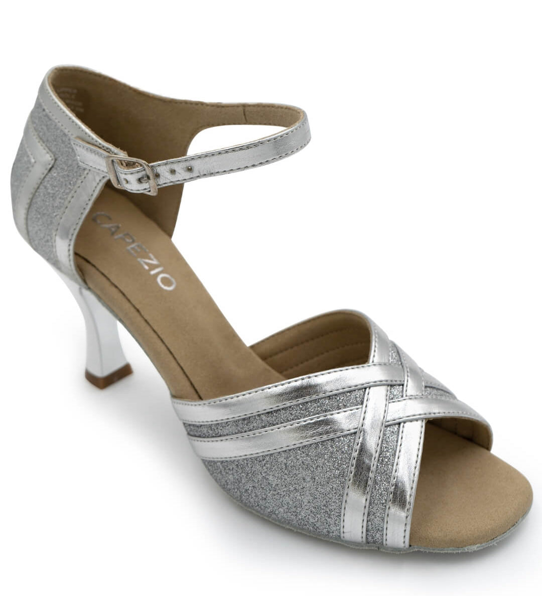 ballroom shoe silver shoe latin gatsby professional dance shoe Elisa 2.5" Ballroom Shoe