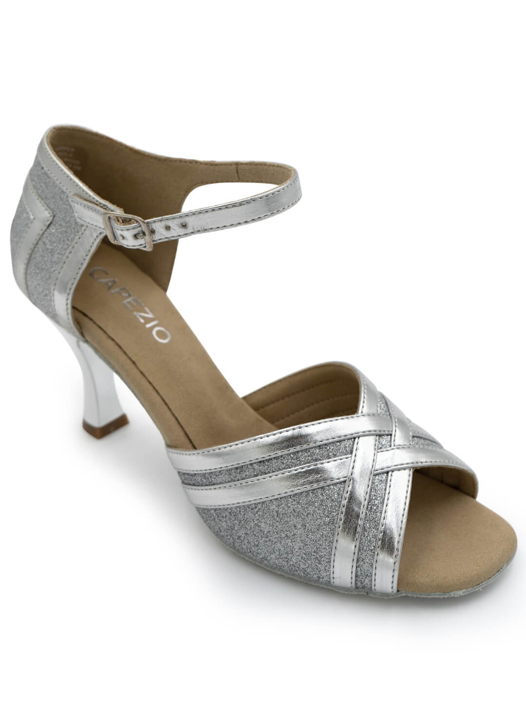 ballroom shoe silver shoe latin gatsby professional dance shoe Elisa 2.5" Ballroom Shoe
