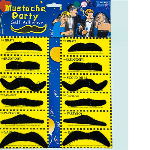 Party Moustache - singles (Black)
