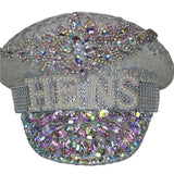 Jewelled Festival Hat - White with HENS letters