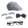 grandpa 100 days of school glasses bow tie bushy eyebrows moustache 1920s old man vintage kids costume 