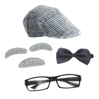 grandpa 100 days of school glasses bow tie bushy eyebrows moustache 1920s old man vintage kids costume 