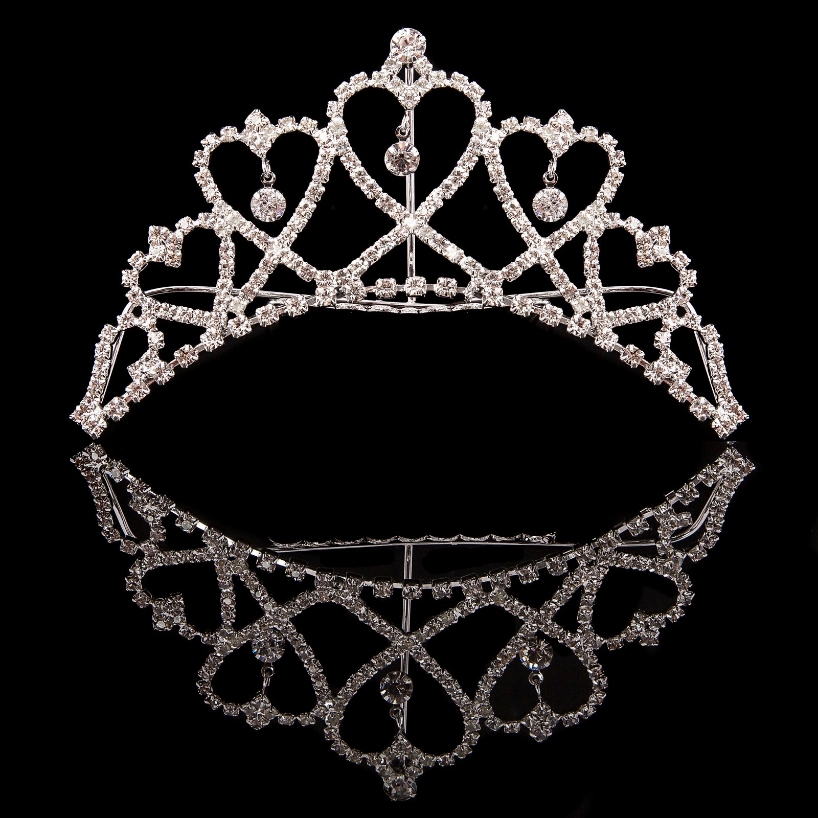 medium heart tiara gold or silver 