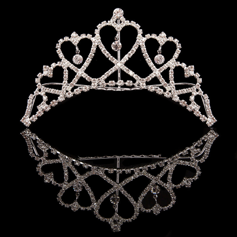 medium heart tiara gold or silver 