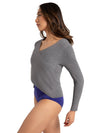 Harmonie Wellness Wrap Sweater - Heather Gray