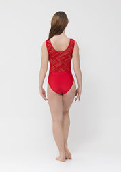 red mesh leotard dancewear costume