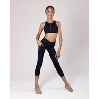 Tate Panelled Crop Top - Black Energetiks Dancewear