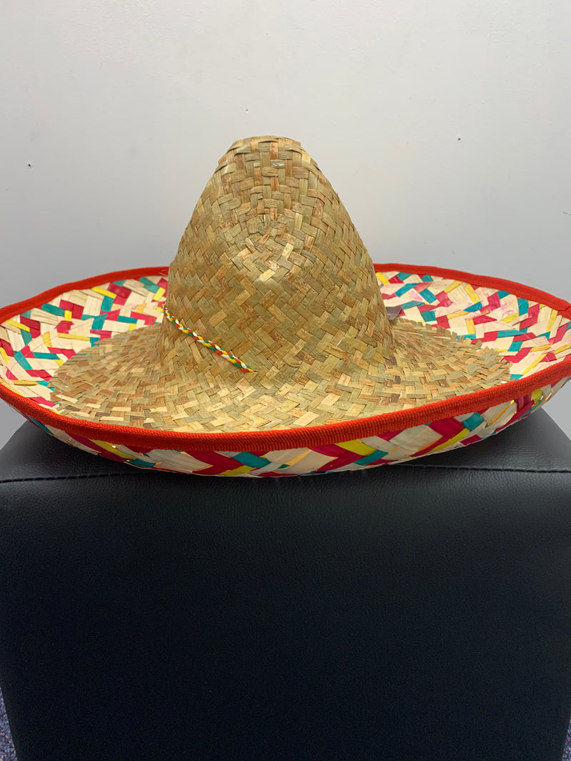 Sombrero - Straw with Red Trim