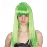 Long Wig with Fringe - Green