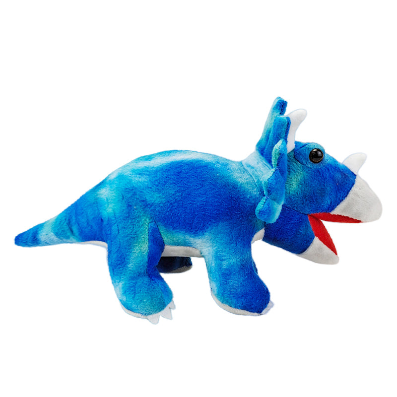 A blue plush dinosaur toy 