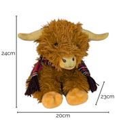 Hamish the Highland Cow Tan with Red Scarf 25cm