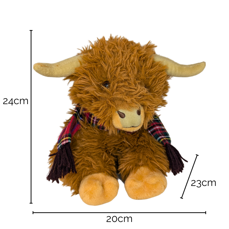 Hamish the Highland Cow Tan with Red Scarf 25cm