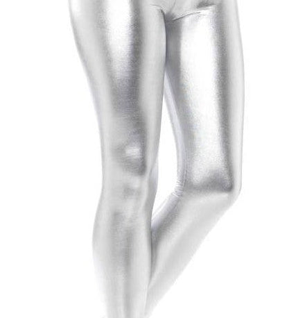 metallic silver leggings sleek 1980s 80s punk rock 1990s 90s superhero fancy dress up tinman alien sci fi science fiction