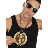 Dollar Sign Medallion 12cm on Chain Gold