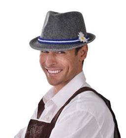 grey fedora hat oktoberfest german beer