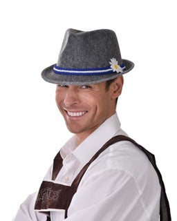grey fedora hat oktoberfest german beer