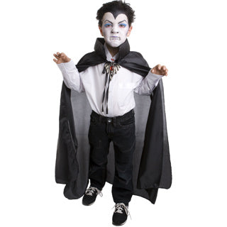 childs black cape with stand up collar devil dracula halloween costume 