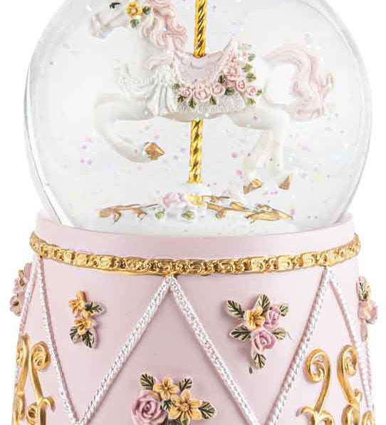 musical carousel horse water globe snowglobe 
