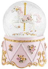 Pretty Glitter Water Globe with Music - Carousel
