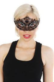 Provence Metal Eye Mask with Clear Jewels