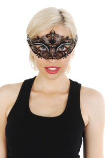 Provence Metal Eye Mask with Clear Jewels