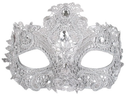 silver lace masquerade mask 